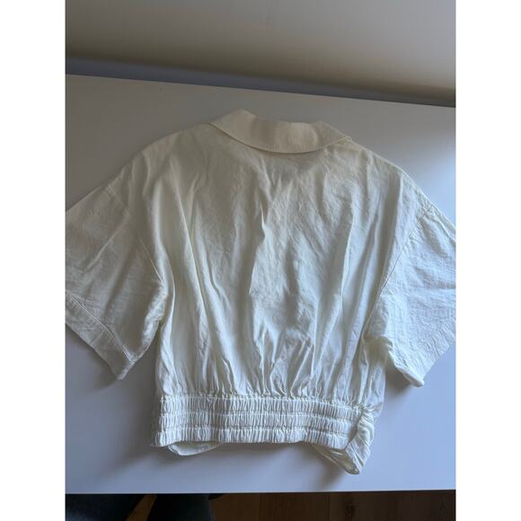 $345 Ramy Brook Rosa Linen Blend Top - Ivory - Small - Picture 6 of 6